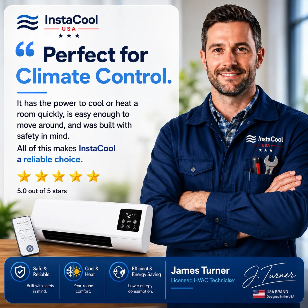 InstaCool Pro - Portable Air Conditioner – No Installation Required | 2-in-1 | Covers Up to 550 sq fT