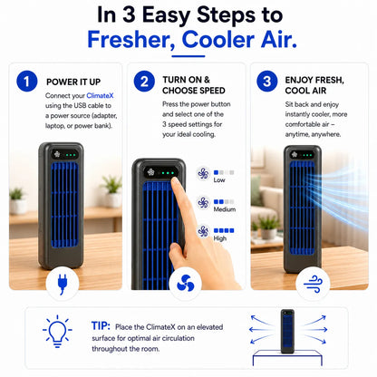 ClimateX - Mobile Climate Cooler – No installation required | Cools instantly with one press