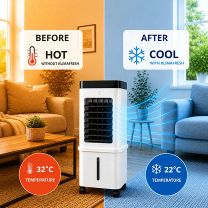 KlimaFlow Mobile – Portable Air Cooler – No Installation Required | Cools Rooms Up to 50 m²