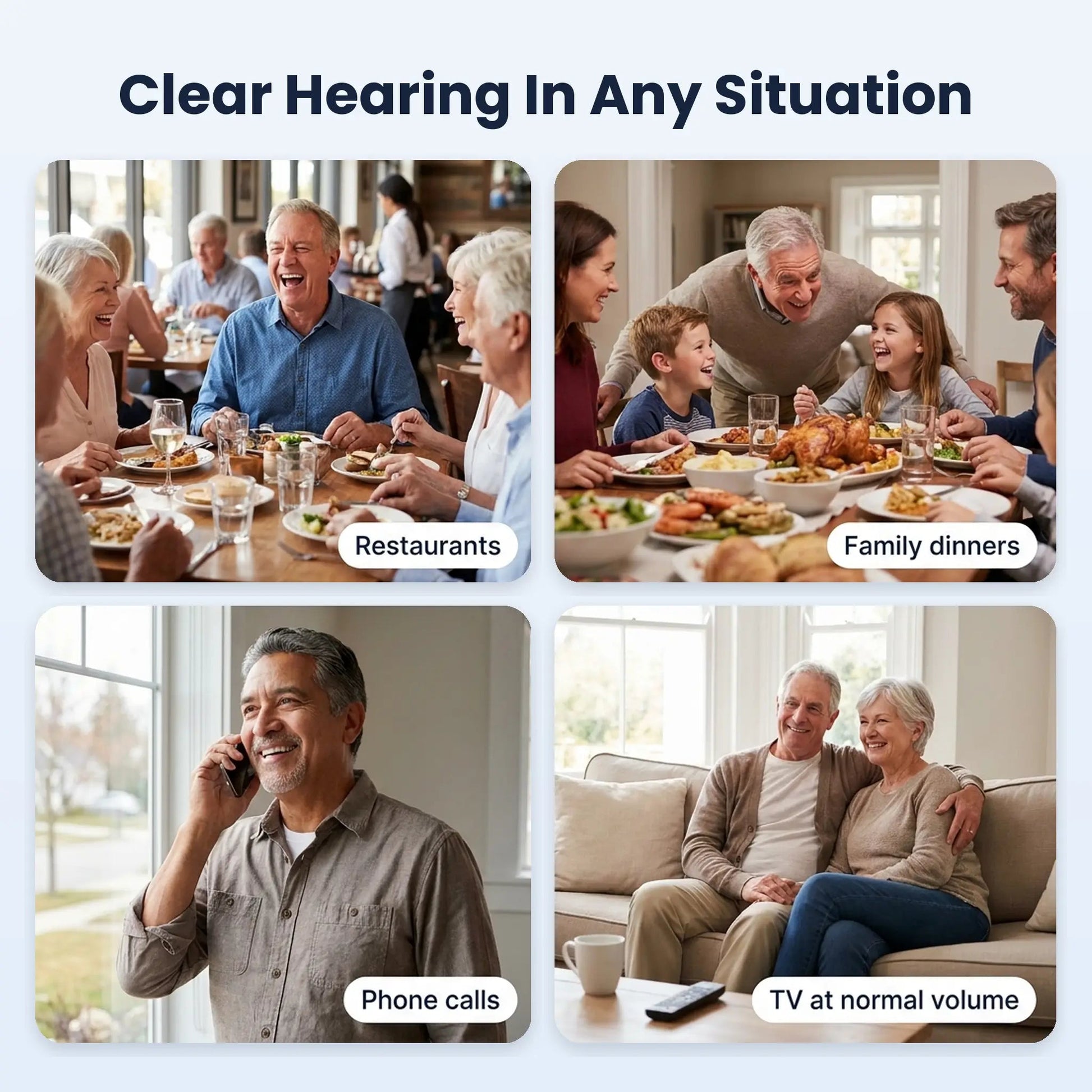 Works in restaurants, at home and on calls