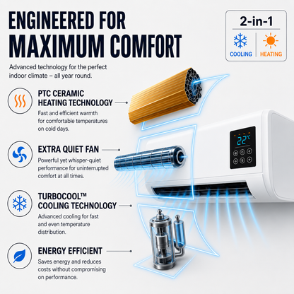 InstaCool Pro - Portable Air Conditioner  – No Installation Required | 2-in-1 | Covers Up to 550 sq fT