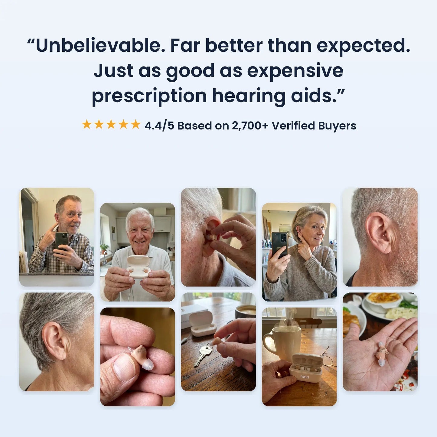 Customers wearing Clear Hearing
